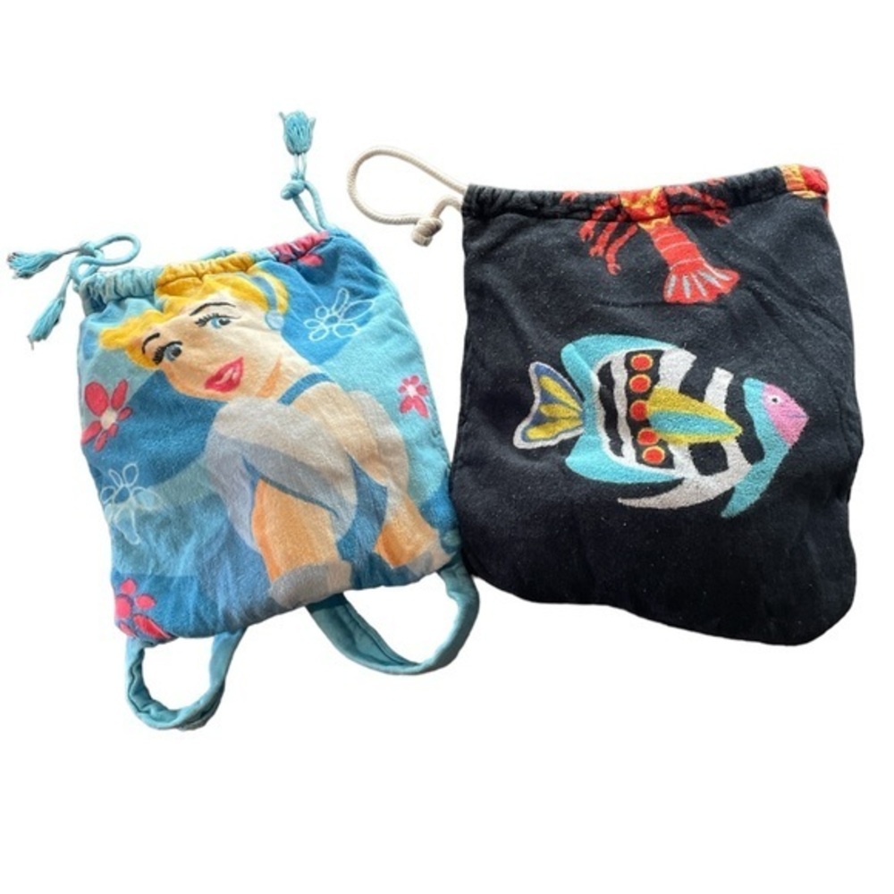 DISNEY Cinderella Backpack Beach Towel with free vintage Hilasal Beach Towel